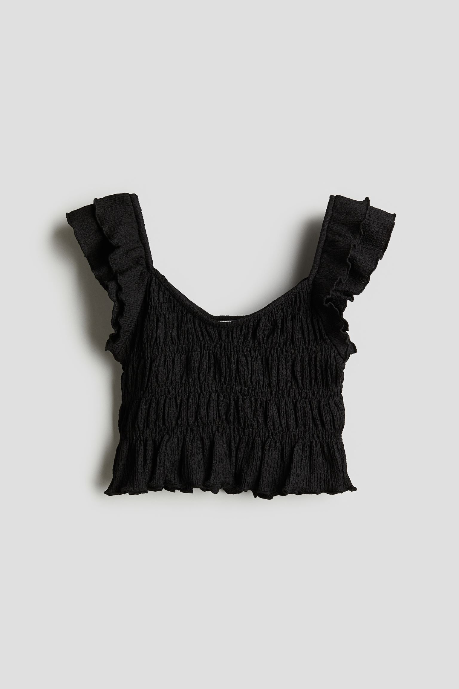 

Топ со сборками и развевающимися рукавами