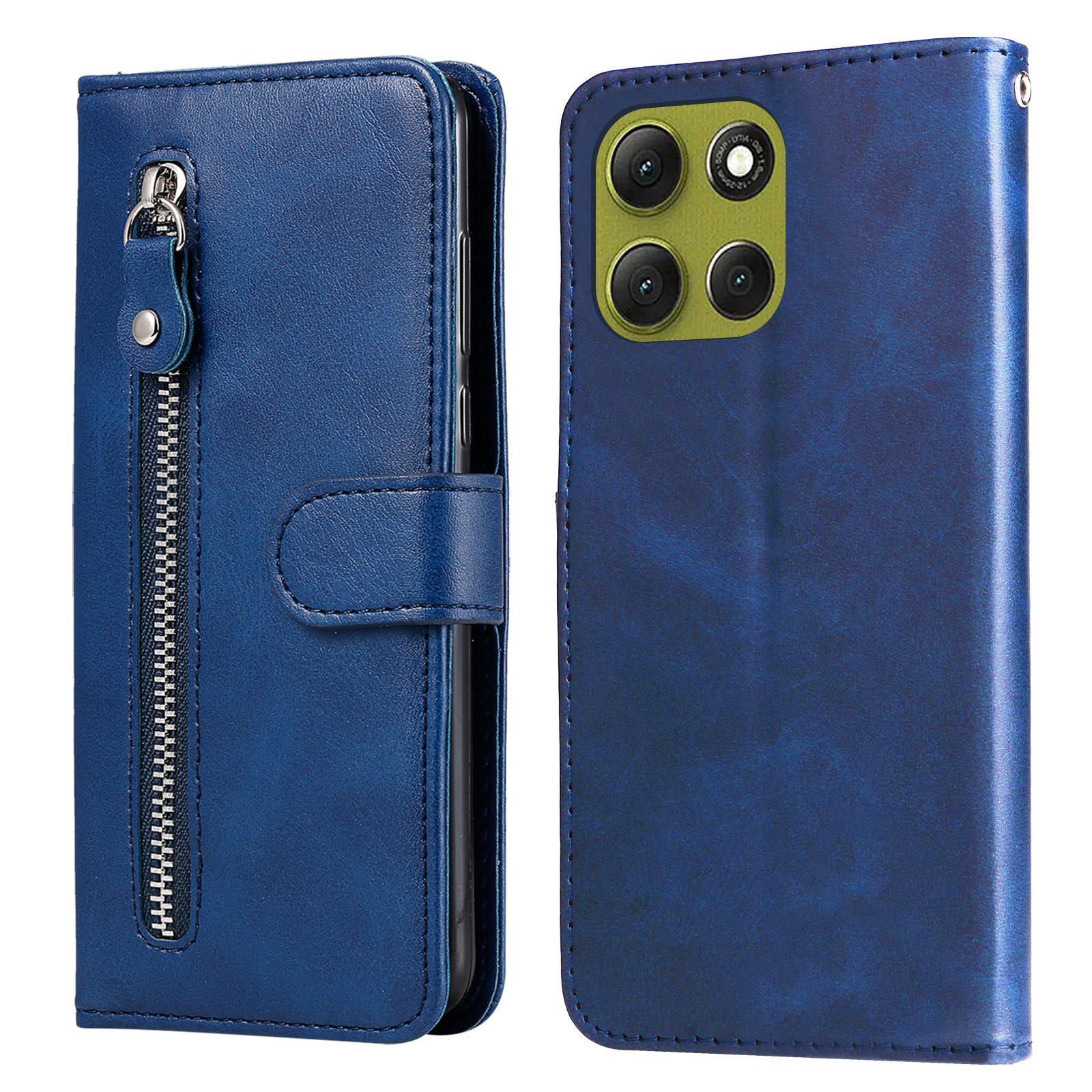 

Чехлы из ПУ кожи для Motorola Moto G86 Power 5G/G86 5G с карманом на молнии, кошельком, чехлом для телефона и подставкой Blue