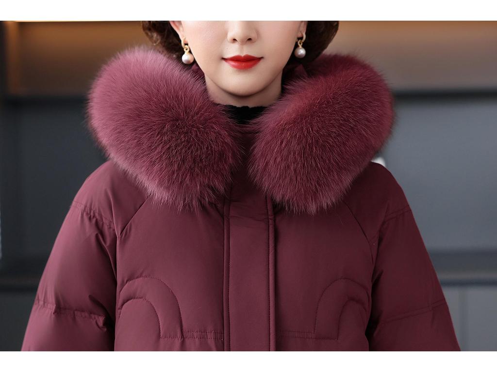 Damen Mittellange Jacke mit 90 % Daunenfüllung (weiße Entendaunen) - Wintermode 2025 für mittleres und älteres Alter