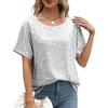 Women Tops Round Neck Short Sleeve Loose Fit Tee Shirt Sparkling Sequins Casual Shirt Versatile Summer Tops