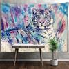 Psychedelic Colorful Lion Tapestry Wall Hanging Witchcraft Oil Painting Bohemian Style Hippie Tapiz Home Decor