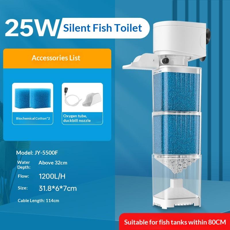 All-in-One Aquarium Filter Pump, 6 Functions for Clean Water & Oxygen, Silent Internal Filter Aerator Wave Maker, 220V