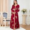 3203 Middle Eastern Women's Abaya with Hot Stamping - Four Seasons Fashion Dress