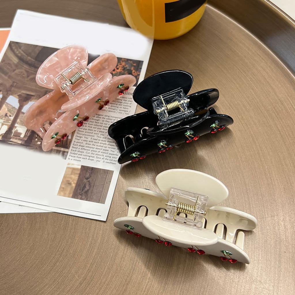 Fruit Theme Cherry Hair Claw Clip For Girl And Youth Women Acetate Hair Clamp With Strong Grip Secure Hold for Daily Use