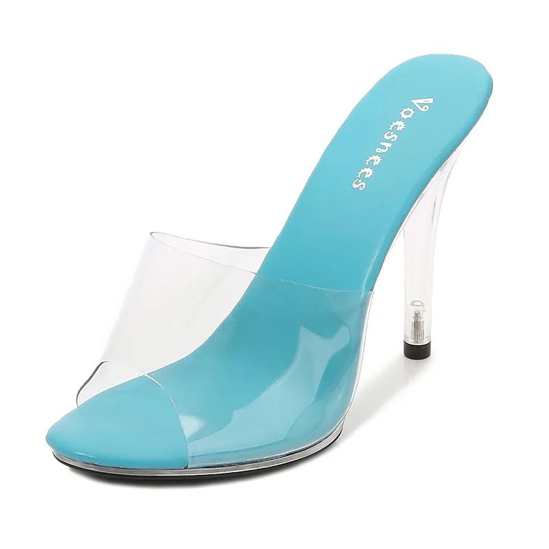Fashion 2025 New 35-43 Sexy Super High Heels 11CM High Nightclub Transparent Sandals Sex Shoes Large Size Shoes