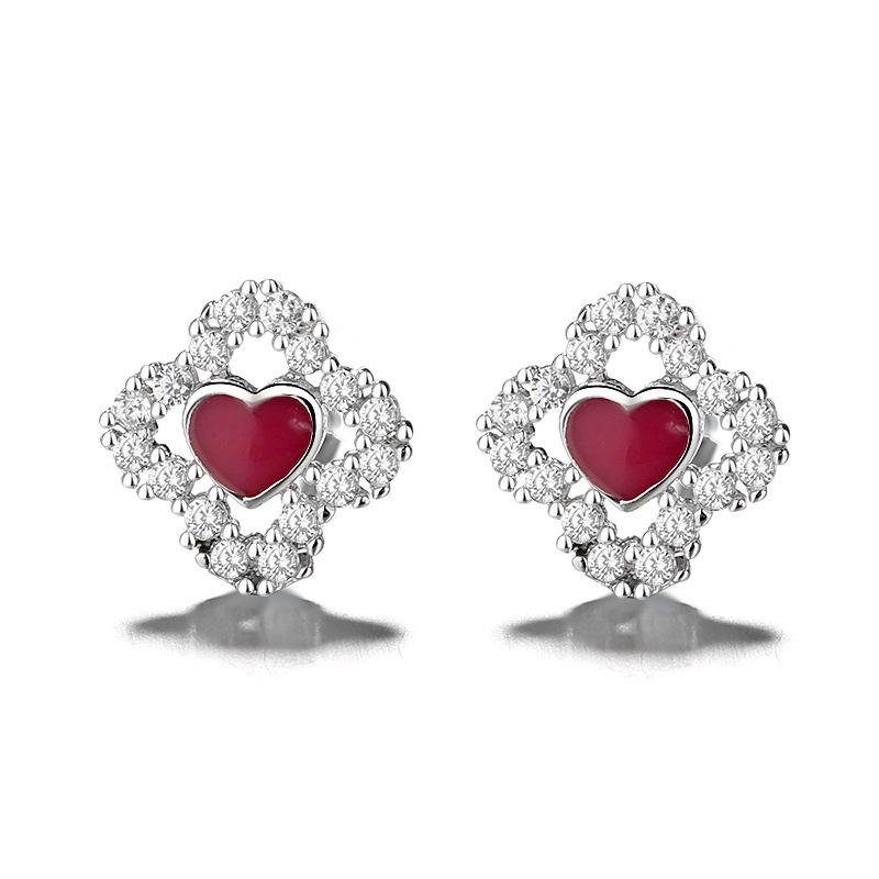 

Серьги-гвоздики «Клевер с четырьмя лепестками», любовь, для женщин, милые серьги в японском стиле, модные и универсальные для ушей