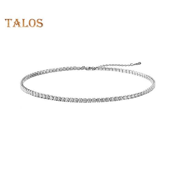 

Женское ожерелье со стразами, без подвески, регулируемое, с увеличенной длиной, женское ожерелье на ключицу, ювелирные изделия для выпускного вечера серебряный