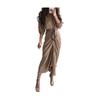 Wish summer long sleeve button short sleeve print dress long dress elegant