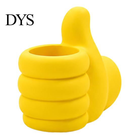 Funny Gesture Pen Stand 3D Printed Thumbs?Up Holder, Shaped Desk Organizer, Creative Large Capacity Organizer Pencil Cup, Cute Desktop Storage Decor