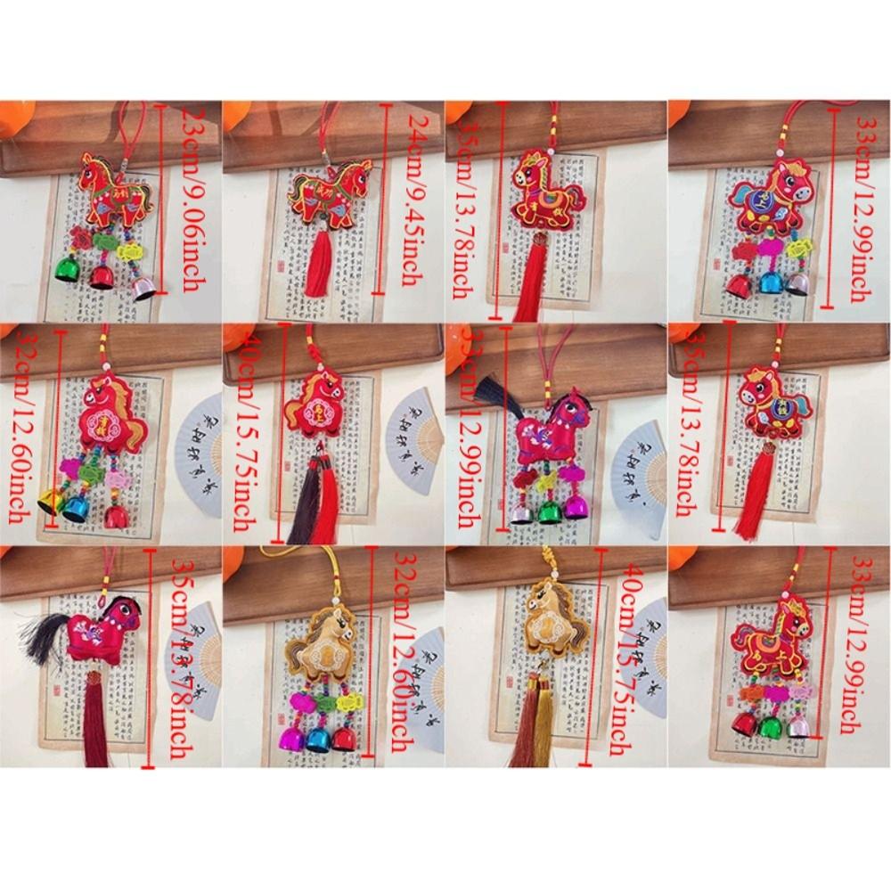 Chinese Red Spring Festival Bell Pendant Horse Wind Chimes Decoration  Festive Accessory