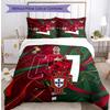Set Biancheria da Letto Stampata Calcio Portogallo 3 Pezzi Set Copriletto Traspirante Accogliente come Regalo per la Casa Nuova o per le Feste