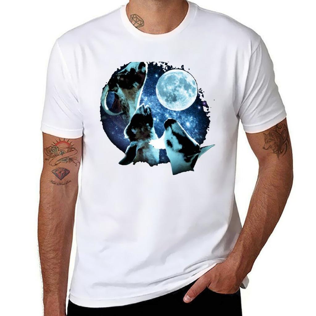 T-shirt Trois Chèvres Lune T-shirt Confort Basique pour Homme