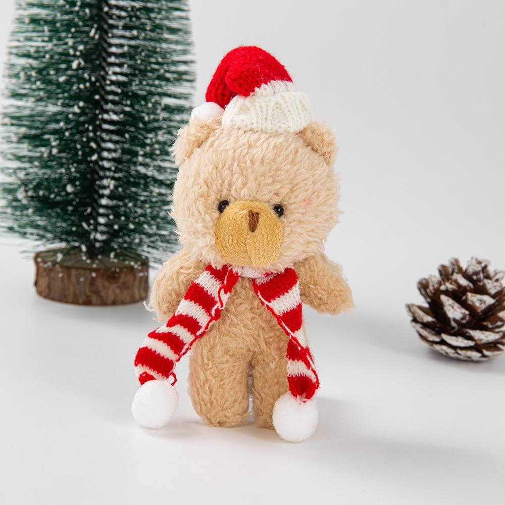 Plush Bear with Scarf - DIY Decorative Doll for Christmas Tree or Gift