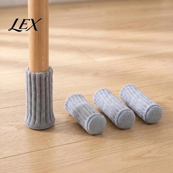 Anti Slip Chair Leg Protectors for Wood Floors Knitted Hardwood Floors, Heavy Duty Furniture Socks with Feet Covers Sewn-in Felt Pads, Anti-Slip