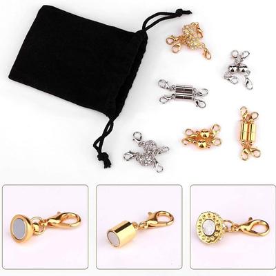 12pcs New Gold & Silver Magnet Connector Clasp Lobster Clasp DIY Jewelry Clasps Couple Magnetic Jewelry Extender Bracelets