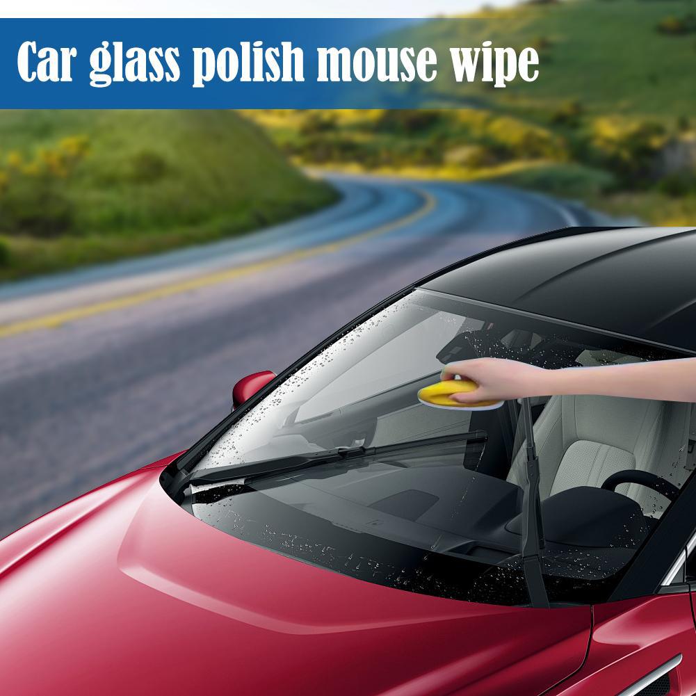 Car Glass Oil Film Remover Brush with Refill Liquid Strong Oil Film Removal Windshield Mirror Cleaner Auto Glass Cleaning Mouse