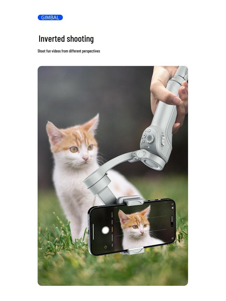Three-Axis Smart Gimbal: Anti-Shake Stabilizer with Face Tracking for Mobile Live Streaming and Photography