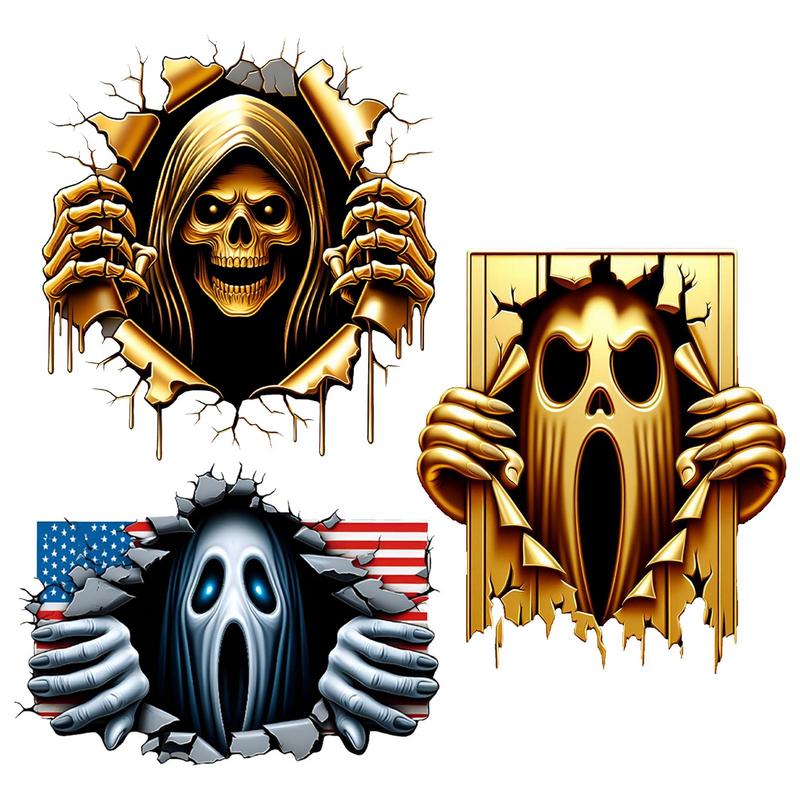 Halloween Autoaufkleber Lustige 3D Fahrzeugaufkleber Halloween Gothic Auto Dekorationsaufkleber für SUV Fenster Motorrad Auto Zubehör