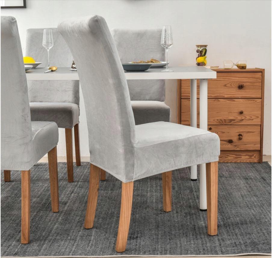 Cover Velvet Chair Thick Grey Velvet