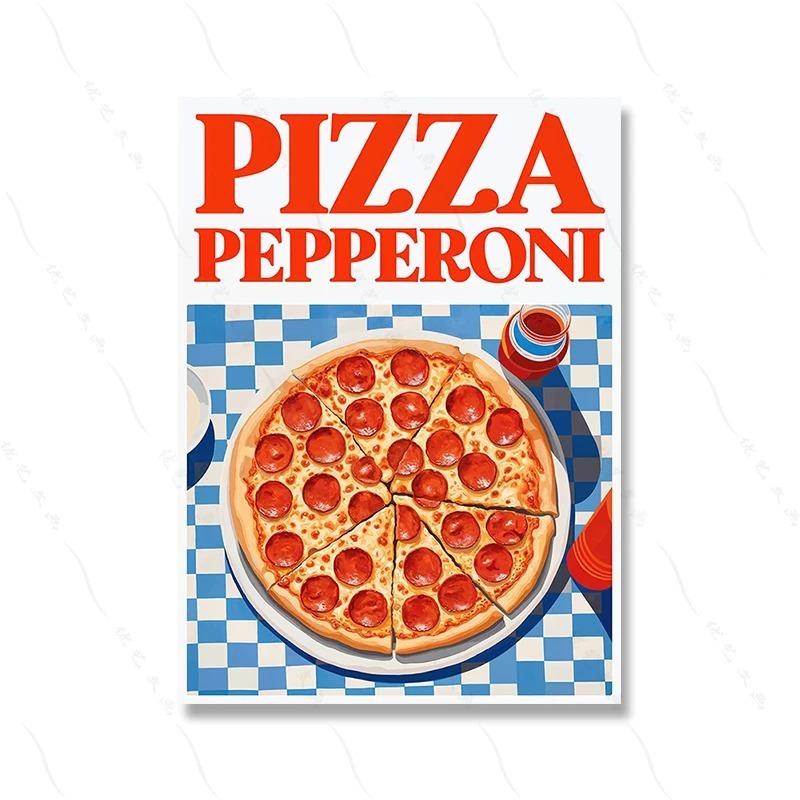 Frukostklubben Kök Bilder Färg Mat Konst Affisch Pizza Pepperoni Spaghetti Bolognese Väggtryck För Café Heminredning