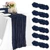 Soft Polyester Table Runner Rustic Cheesecloth Runner, Wedding Sheer Kitchen Dining Accessory Boho for Bridal Shower Baby Elegant Party