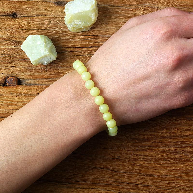 Natural Lemon Jades Bracelet Natural Yellow Stone Beads Bracelets for Men Women Ice Gem Bangle Elastic Jewelry Gift for Lovers