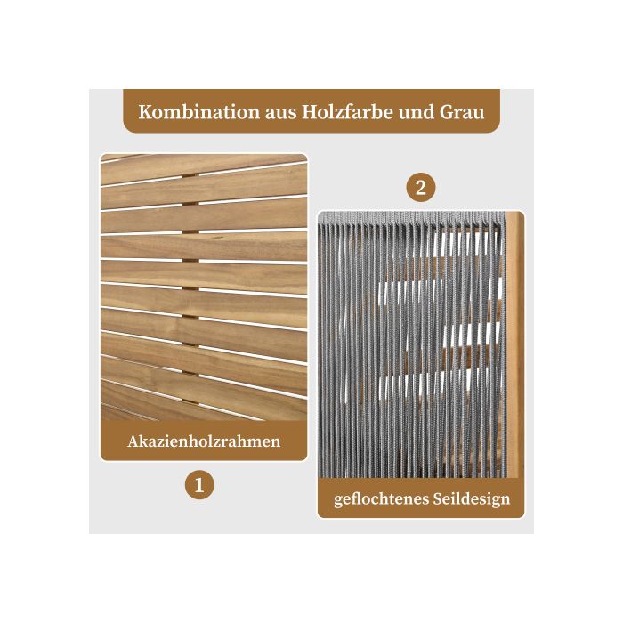 Salon de jardin - Acacia - 3 tabourets - 1 table - Résistant aux intempéries