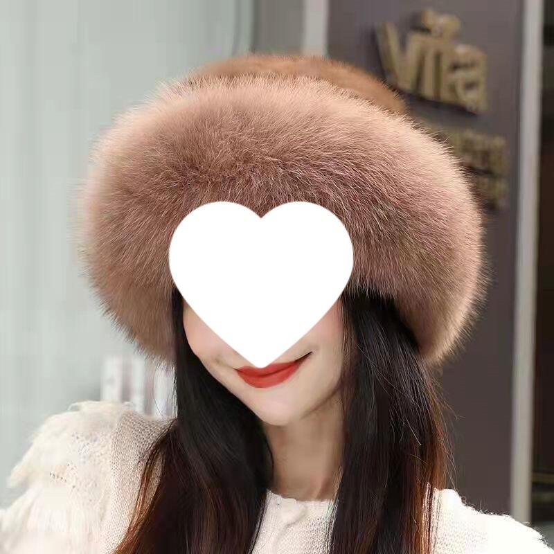 Dam Vintermössa i Fuskminkpäls med Fri Frakt - Mångsidig, Utländsk Stil, Moderiktig, Tjock och Öronvärmande.