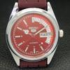 VINTAGE REFURBISHED SEIKO 5 AUTOMATIC 6309A JAPAN MENS RED DIAL WATCH A440855-4