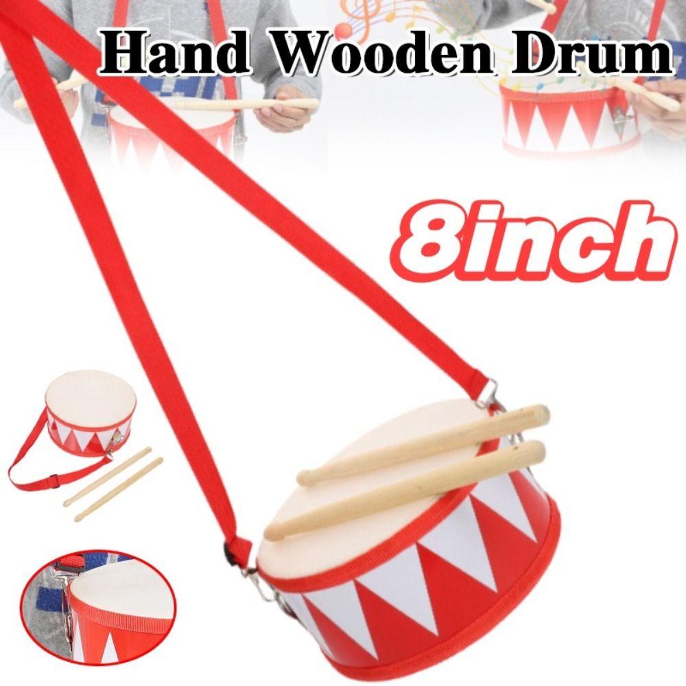 Double Sided Musical Instrument Toys Montessori Wood Kids Drum Toys  Children Preschool