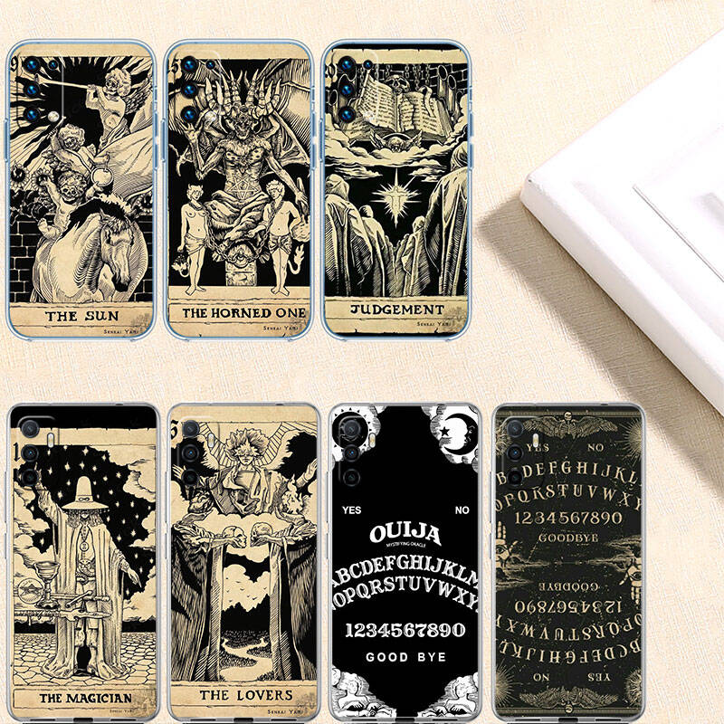 MH7 Witch Divination Tarot Phone Case for Motorola Edge 20 30 S30 40 50 Fusion Lite Plus Pro Neo Ultra One Power Action Macro Hyper Vision Zoom