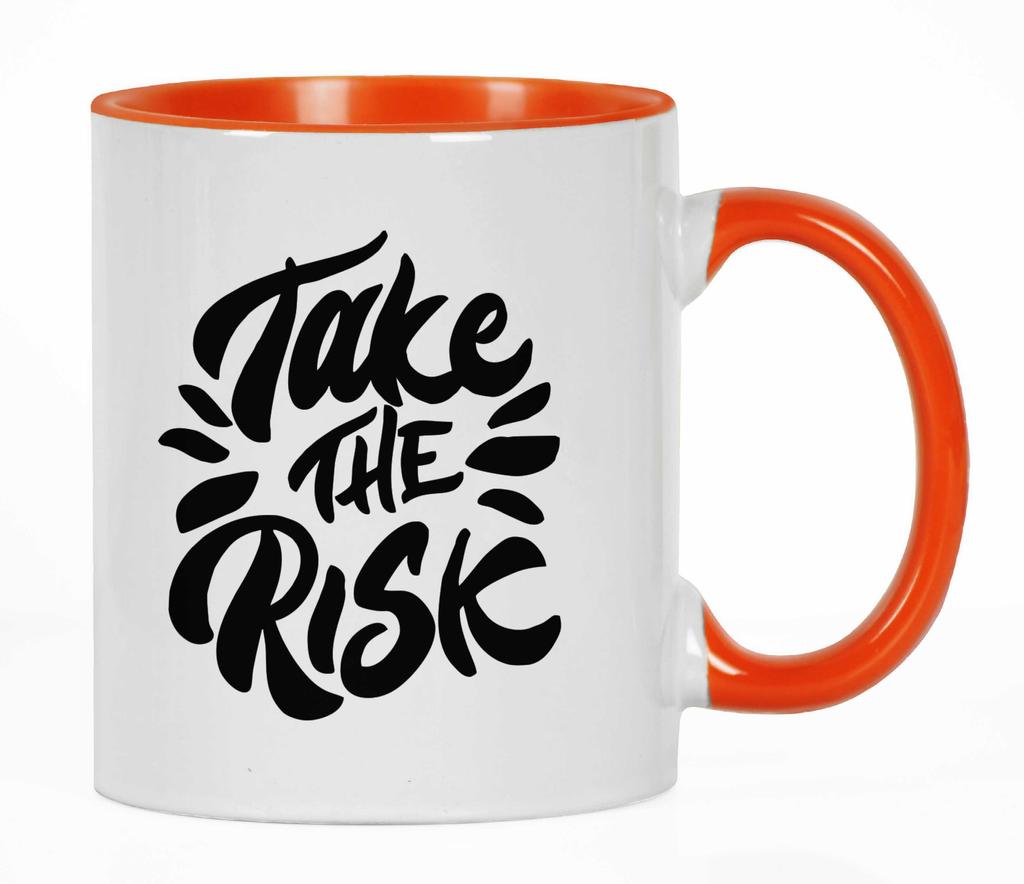 Inkdotpot 11oz Ceramic  Coffee  Mug  Take The Risk Positive Inspirational Quotes Gift For Employee Boss Coworkers