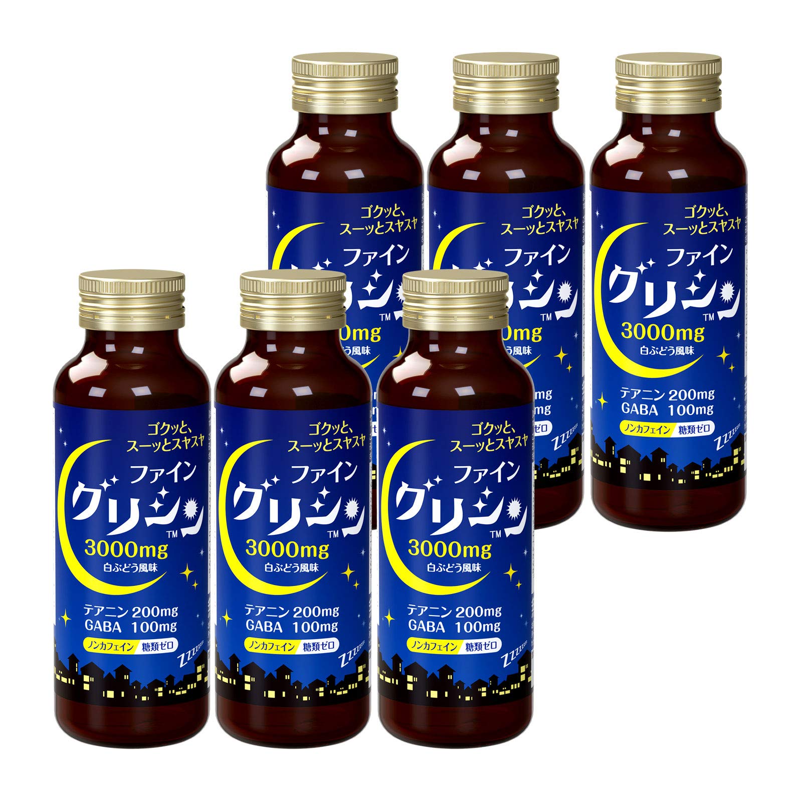 

FINE JAPAN Fine Glycine Напиток Глицин 200 мг ГАМК 100 мг Сделано в Японии 6 штук 3000 мг L-теанина (50 мл/6 штук) синий