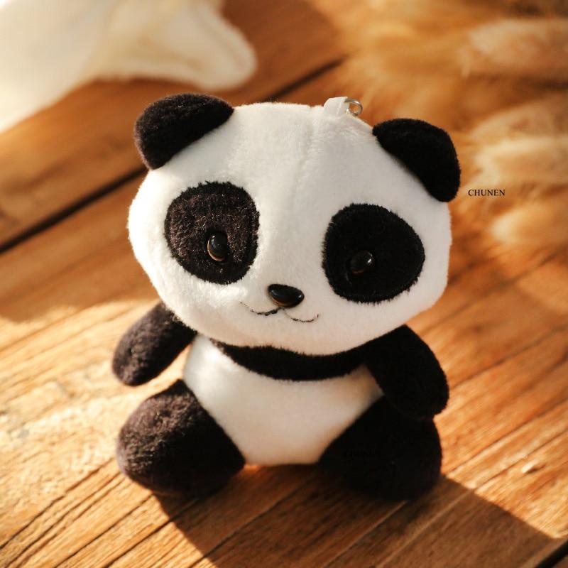 12cm Cute Panda Dolls  Plush Stuffed Doll Pendant Toy Children Animal Toys Gifts