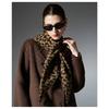 Womens Double Sided Leopard Print Triangle Scarf Soft Warm Shawl Wrap Fashion Neck Scarves For Autumn Winter