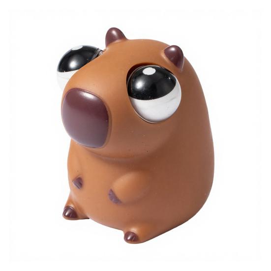 Popping Eye Capybara Squeeze Toy Anxiety Stress Relief Sitting Capybara Pinch Sensory Toy
