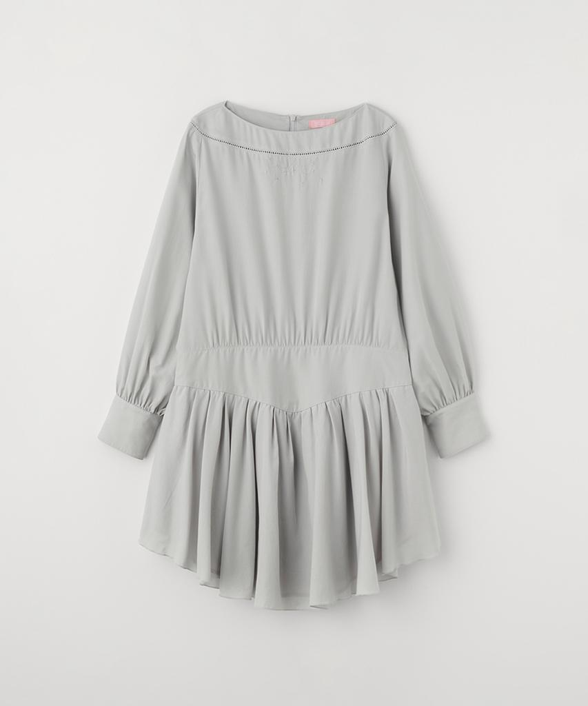 Selliteiljeu Asymmetric Gathered Dress_Light Gray