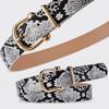 Belt Women'S Snake Pattern Texture Gold Buckle Student Qingfan Decorative Women'S Belt