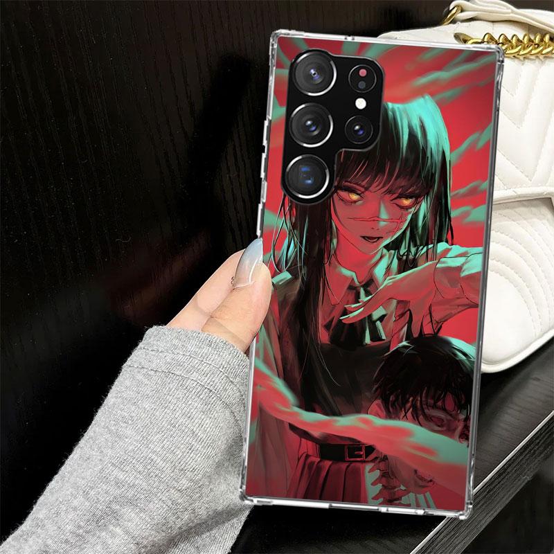 C-Chainsaw Man Yoru War Devil Hülle für Samsung Galaxy S25 S24 S23 S22 Ultra Weiche Handyhülle S25 Edge S21 Plus S20 FE S10 + Bla