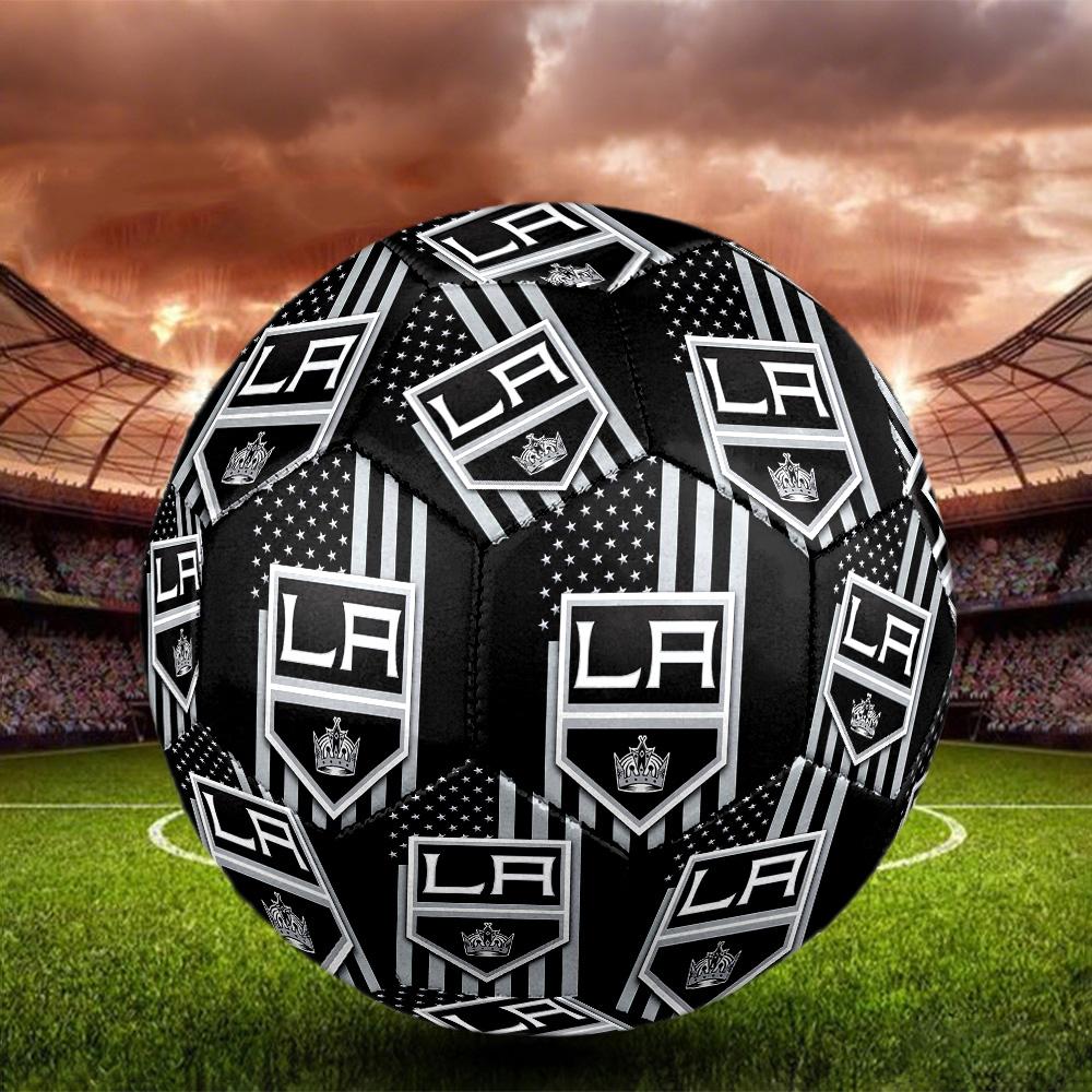 Los Angeles Kings Indoor Soccer Ball Size 5 Colorful All Ages Machine Stitched PVC Competition Ready Durable High-Bounce