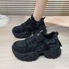 Rhinestone Daddy shoes breathable mesh autumn new 2025 new year super fire muffin platform sports casual shoes women