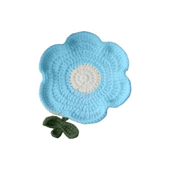 Crochet Flower Coasters, Handmade Knitted Heat Resistant Cup Mats Table Placemats, Decorative Crochet Doilies for Tabletop Protection, Cute Home Decor