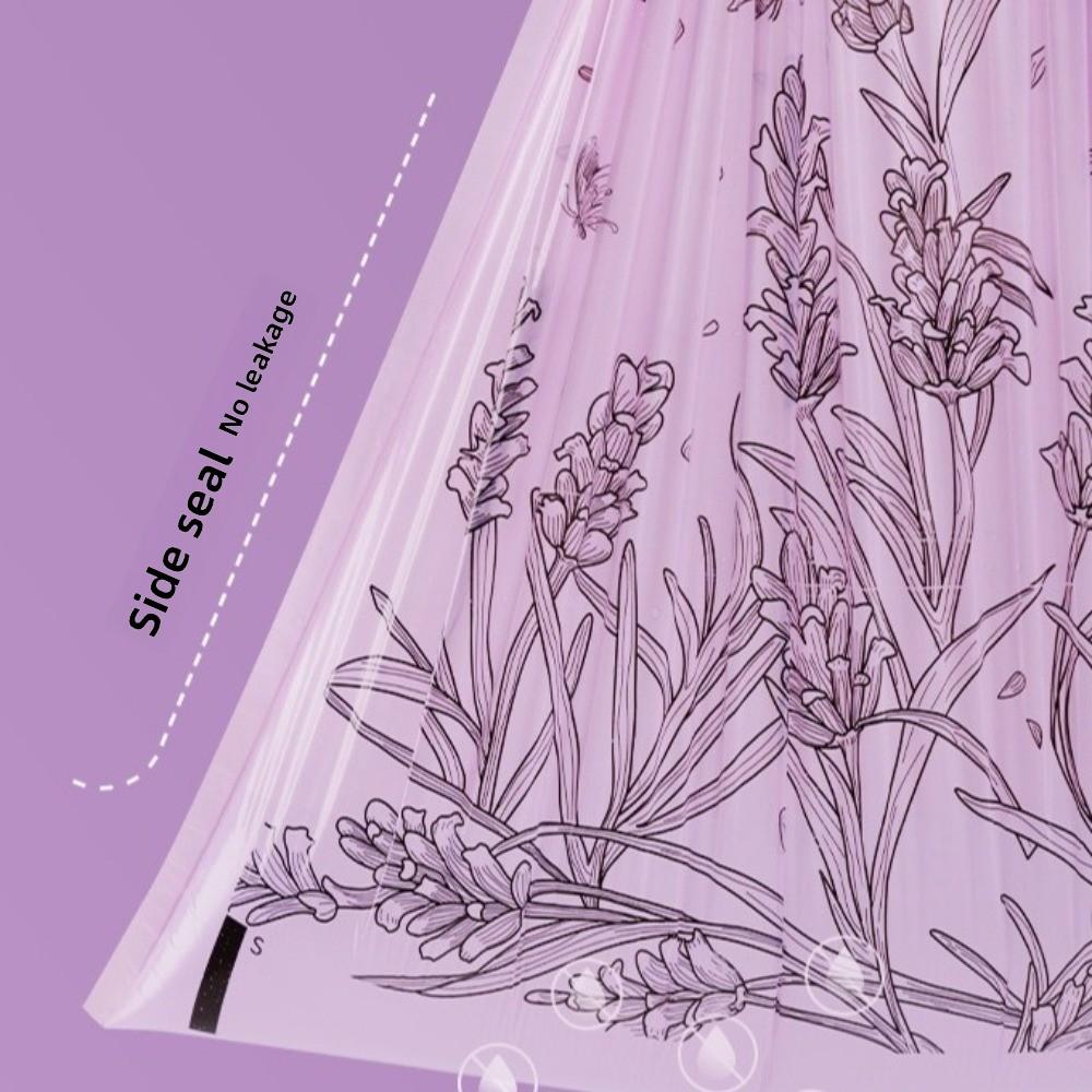 Large Capacity Lavender Scented Garbage Bags Colorful Print Purple Color Trash Bags Non-Tearable Plastic Drawstring Garbage Bags