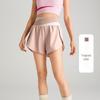 Women's Color-Block High-Waisted Quick-Dry Yoga and Running Shorts - Nude Feel, Anti-Exposure Design for Summer