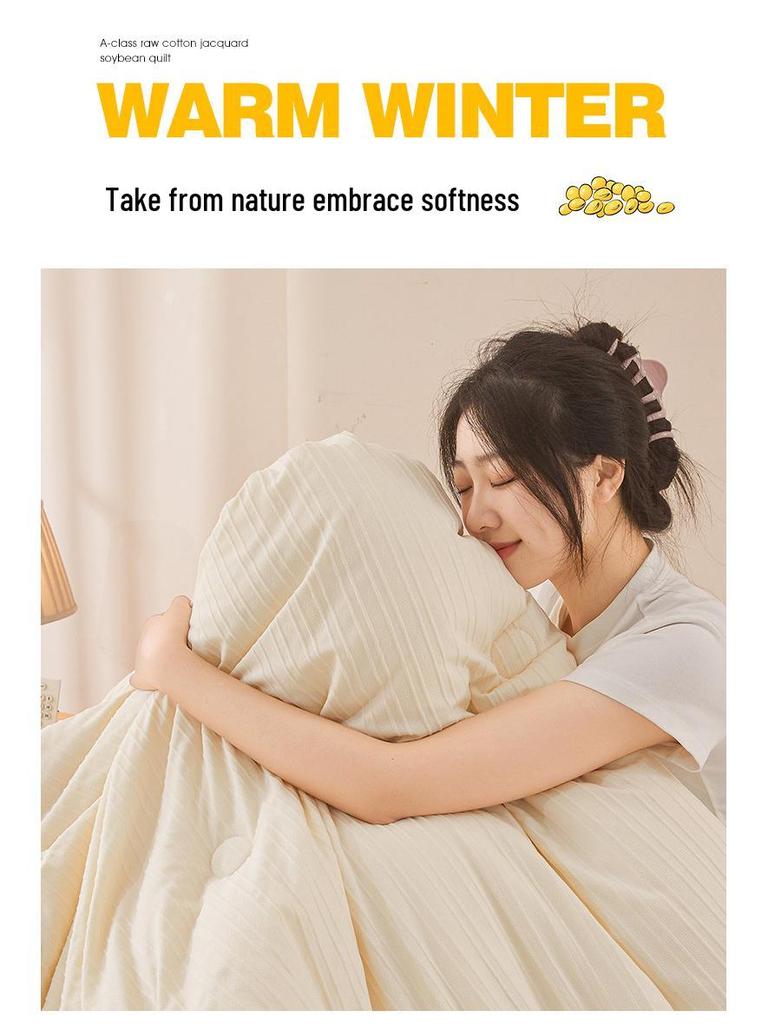 Class A Antibacterial Soybean Fiber Quilt: Thick, Warm, and All-Season Quilt.