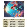 Little Mermaid Cartoon Princess Blanket Fleece Spring Autumn  Portable Super Soft Throw Blanket for Sofa Outdoor Rug Piece
