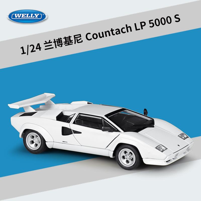 

WELLY 1:24 Lamborghini Countach Supercar - Iconic Wedge Design & Scissor Doors, Official Licensed Alloy Die-Cast Model Car