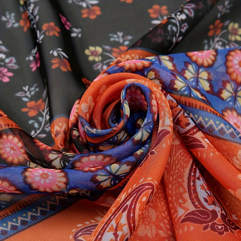 Fashion Printed Paisley Chiffon Hijab Scarf Women Pareo Lady Bandanas Beach Towels Summer Muslim Veil Wrap Female Foulard