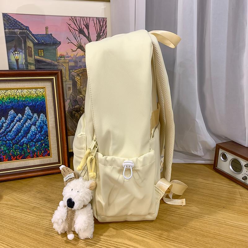 Student Schoolbag Solid Color Campus Backpack Women Large Capacity Backpack