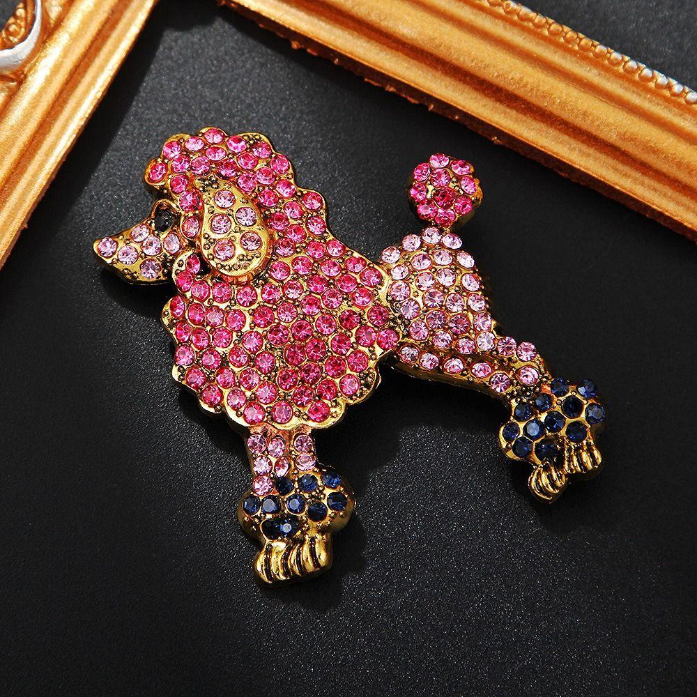 Luxury Animal Brooch Pins Sparkling Jewellery Pins Fashion Poodle Dog Brooches Wedding